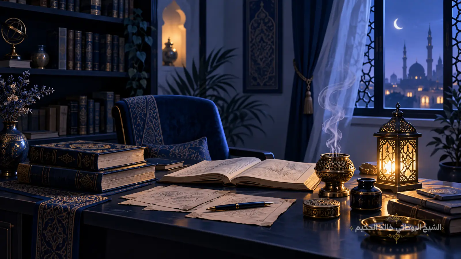 مكتبة ودراسة روحانية ترمز لسنوات تعلّم خالد الحكيم وبحثه